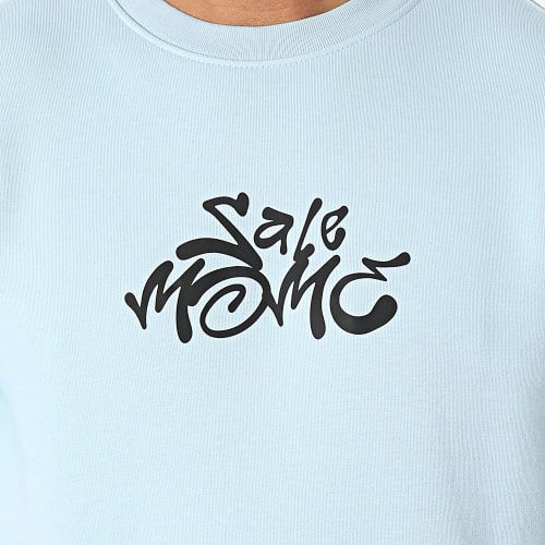 Sweat Crewneck Lapin Graffiti Bleu Clair