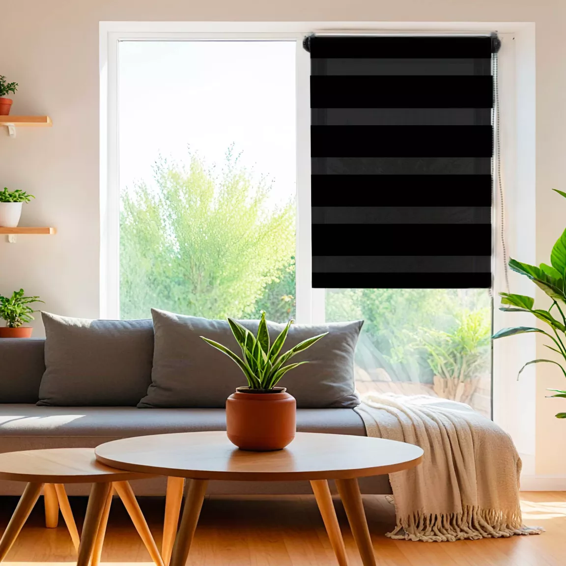 Store enrouleur Jour / Nuit (60 x 180 cm) Noir