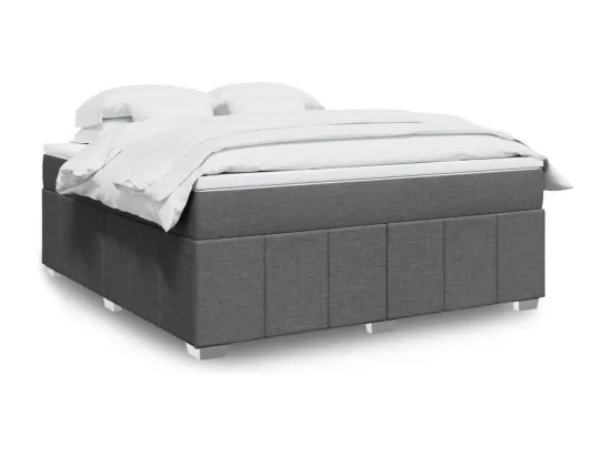 Sommier à lattes de lit avec matelas Gris foncé 180x200cm Tissu