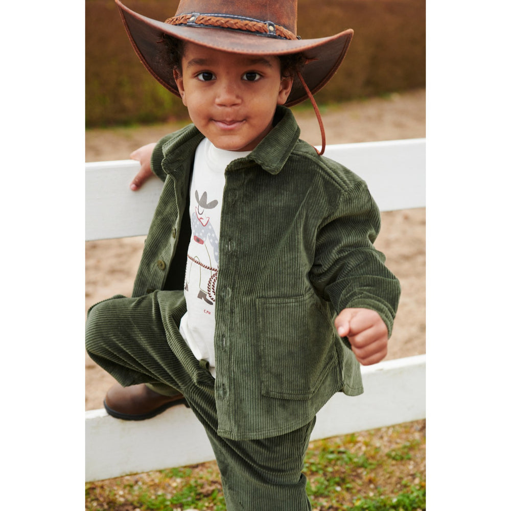 Køb COPENHAGEN COLORS Dk Green Corduroy Overshirt