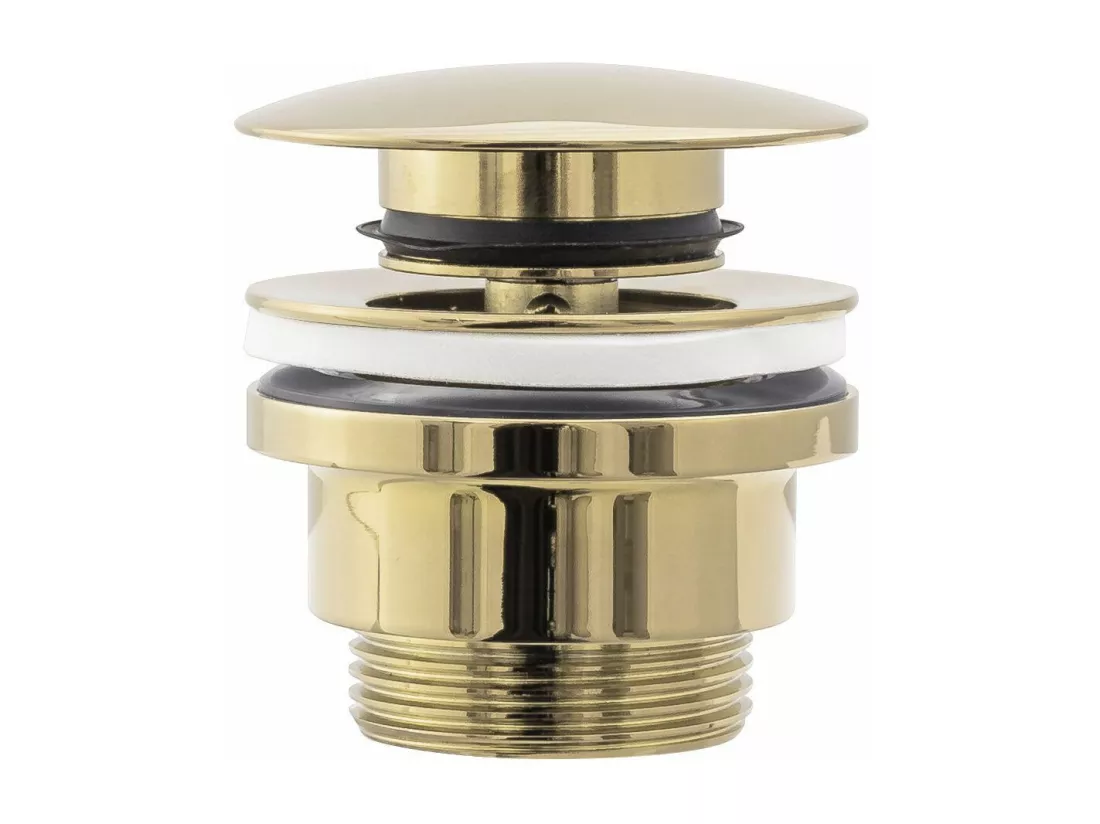 Set De Vasque À Poser Rea Sofia Black + Robinet De Lavabo Lungo Gold High + Bonde Gold