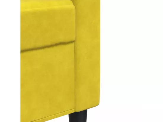 Ensemble de canapés 4 pièces avec coussins Jaune Velours
