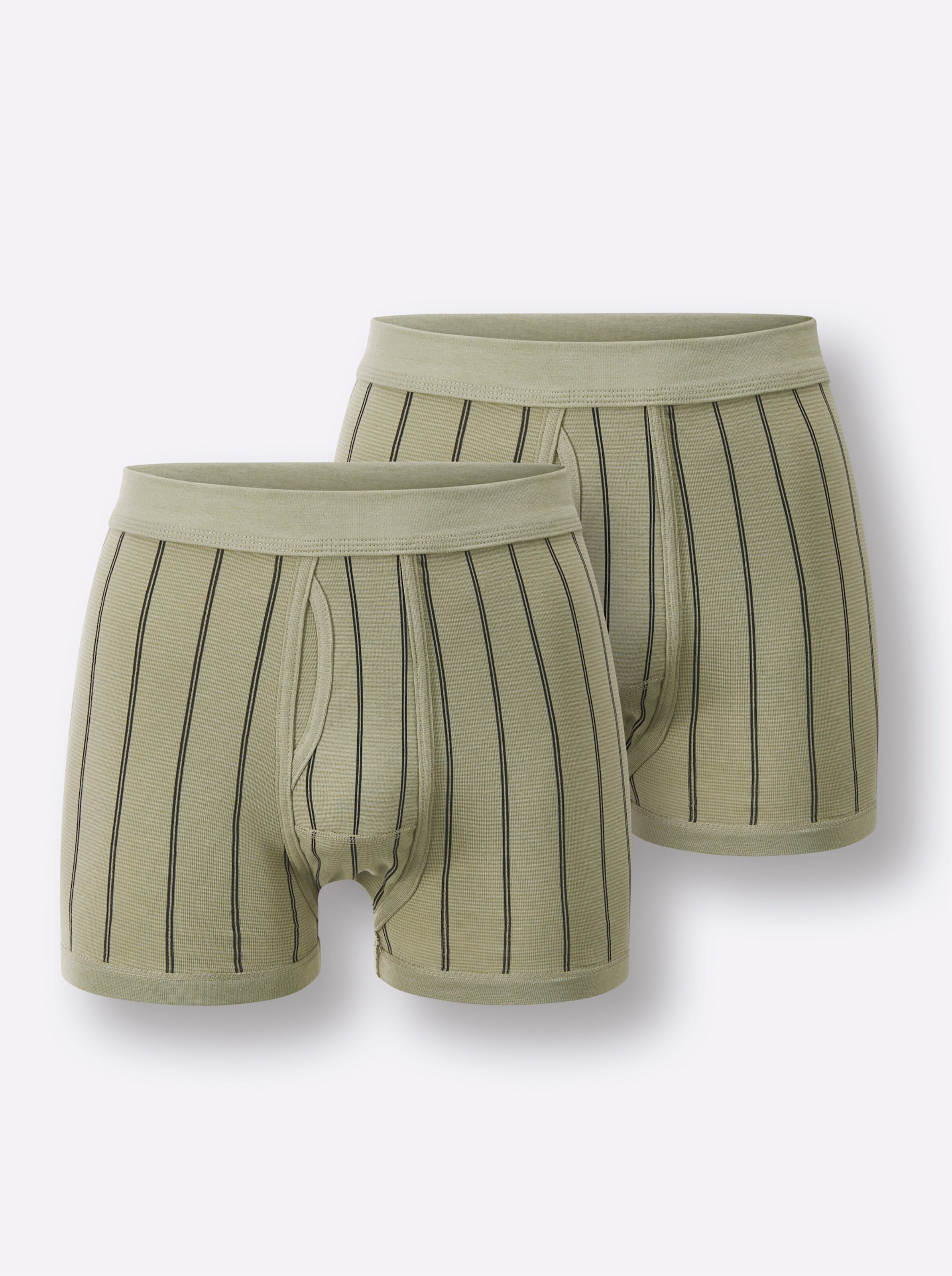 wäschepur men Hose kurz in khaki-gestreift