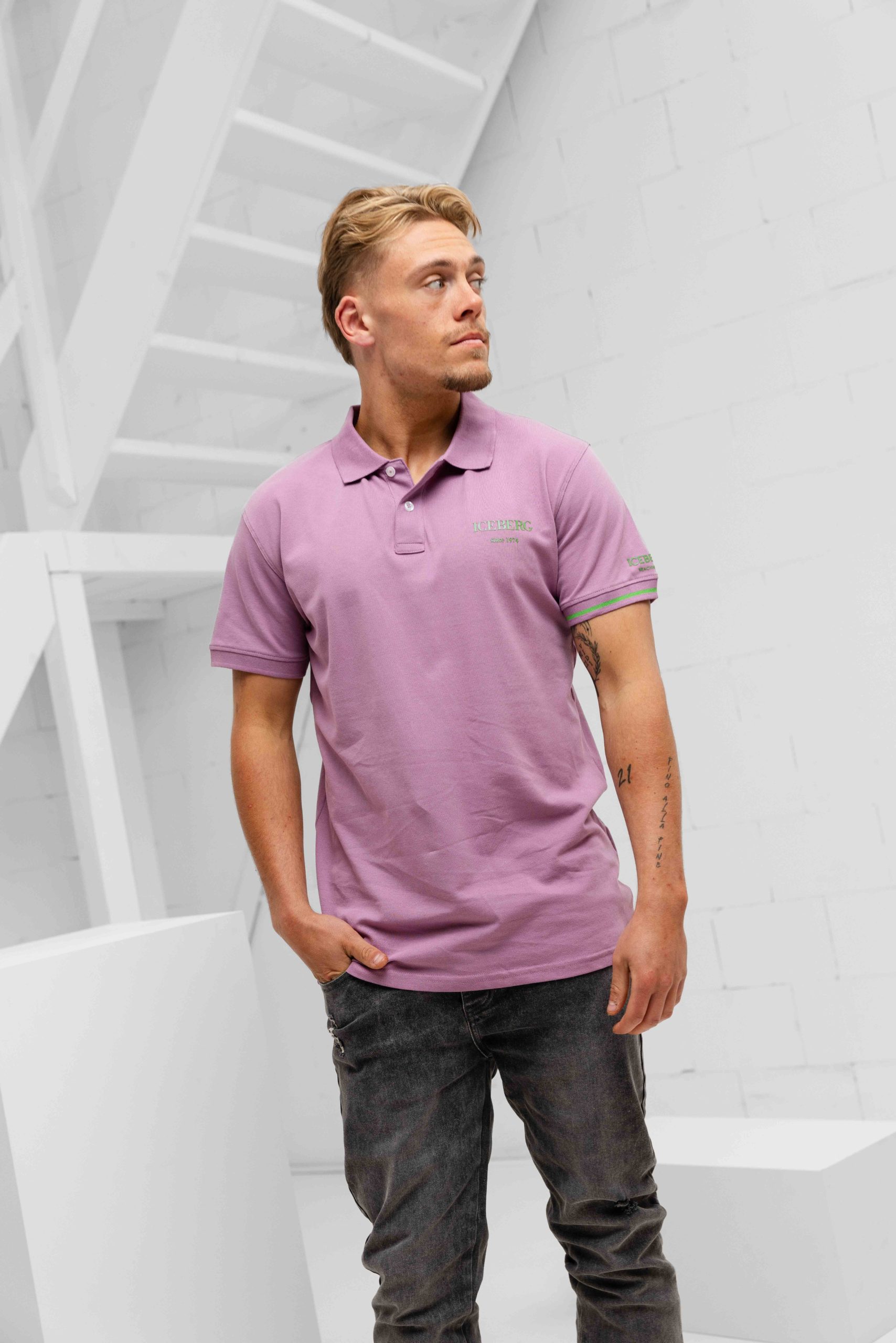 Iceberg Basic Polo Heren Paars