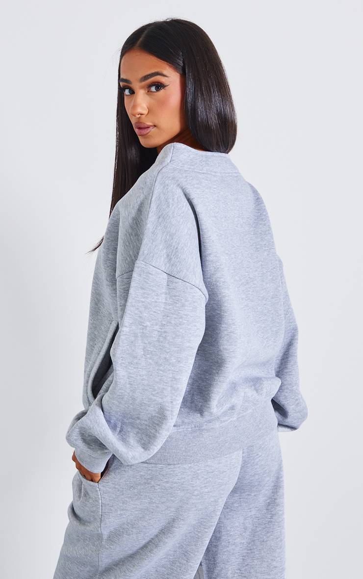 Gris Chiné Sweat Petite Avec Boutons Et Poches Latérales