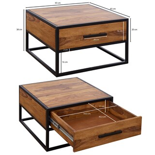 Couchtisch Baja 65x65 braun/schwarz
