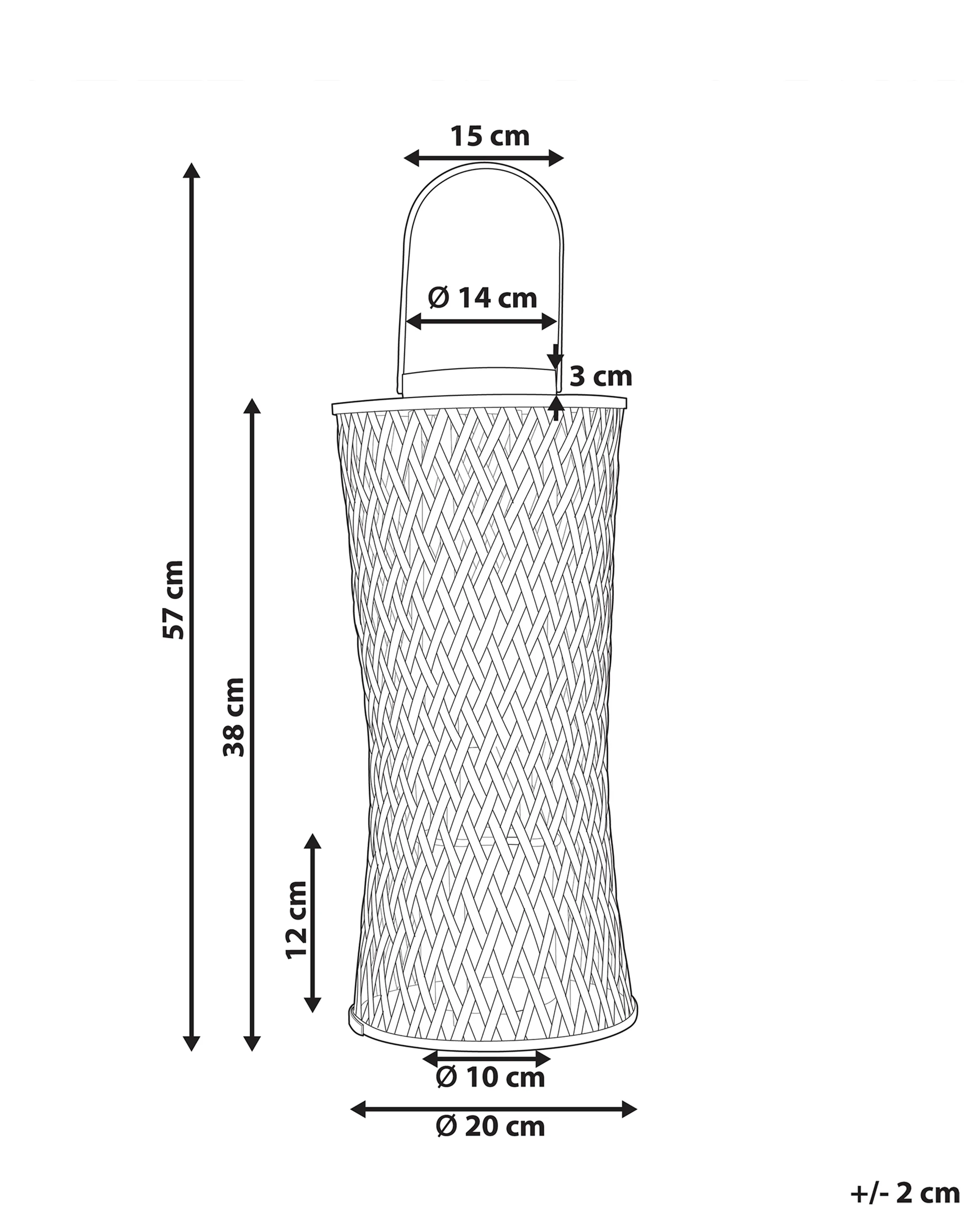 Lantaarn MACTAN Bamboehout 38 cm Natuurlijk
