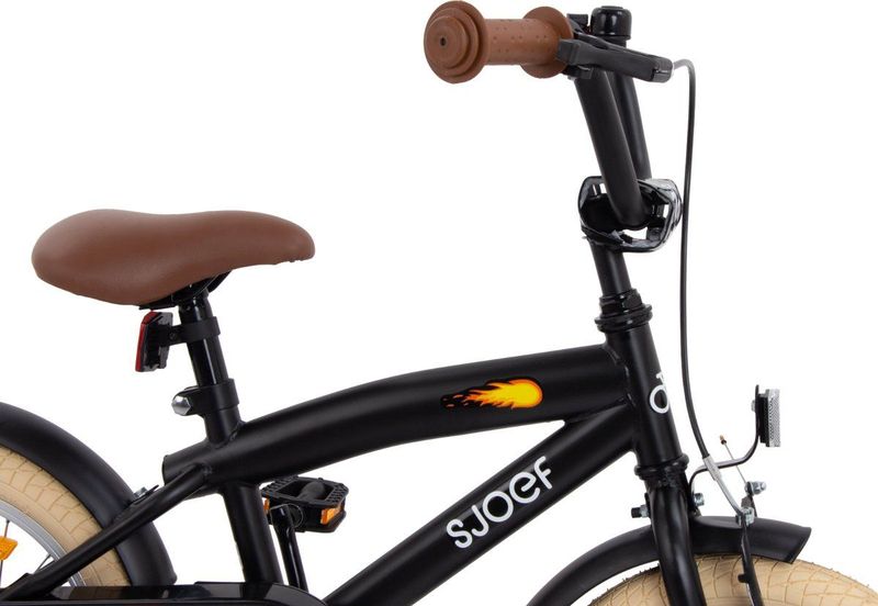 SJOEF - Cruise - Jongensfiets - Mat Zwart - 14 inch