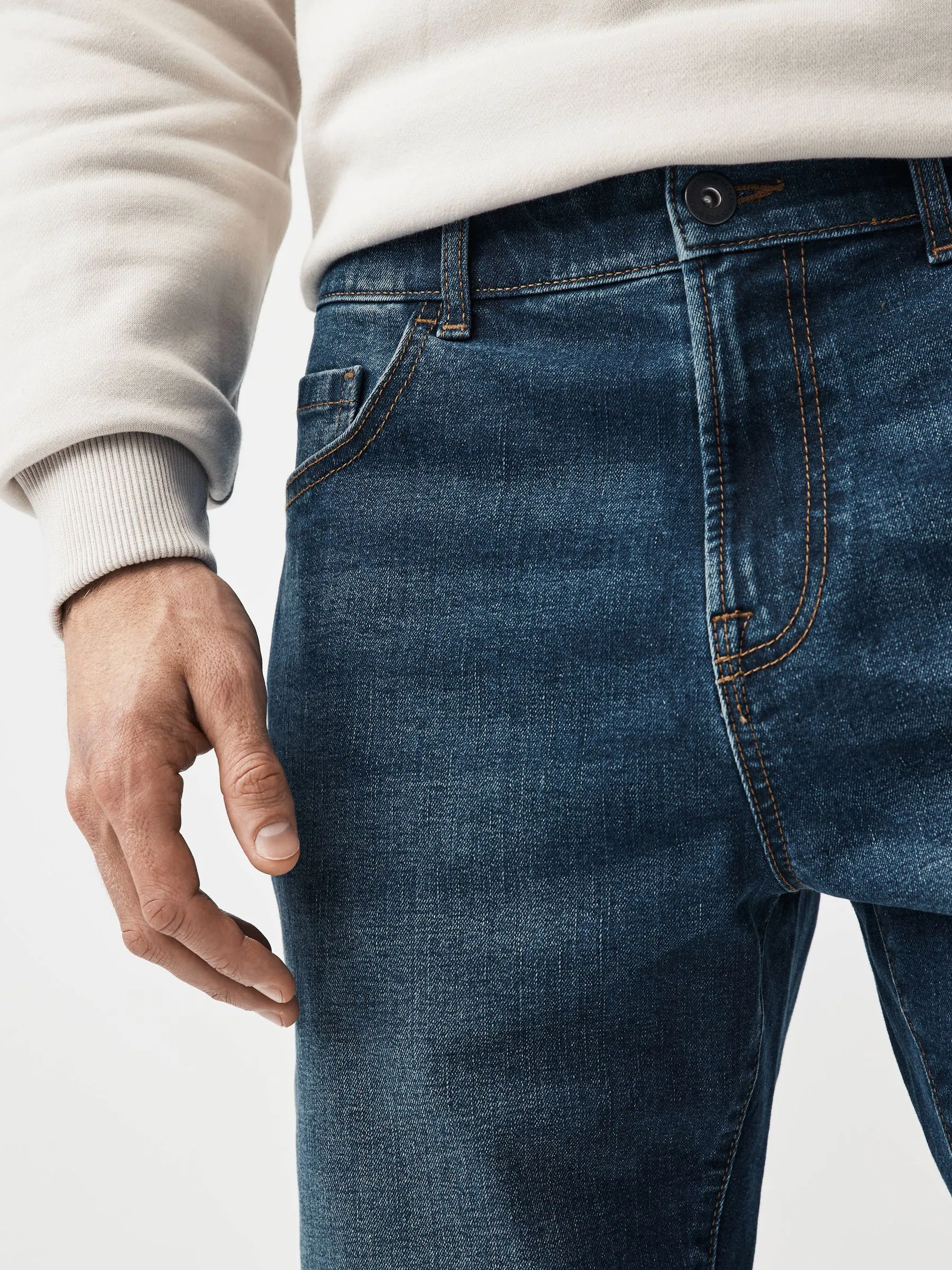 Normaal blauw - Straight fit - Stretch denim short