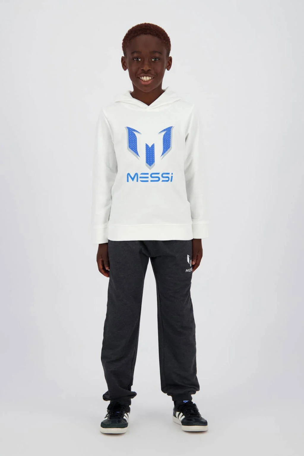Messi hoodie + joggingbroek donkergrijs/wit