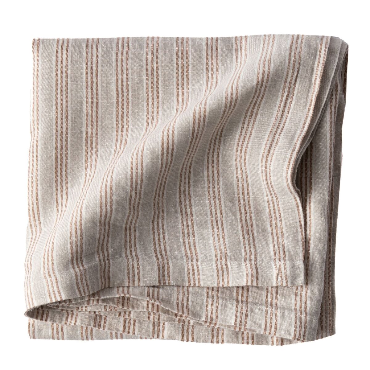 Bordduk i lin 145x145 cm, hazelnut stripe