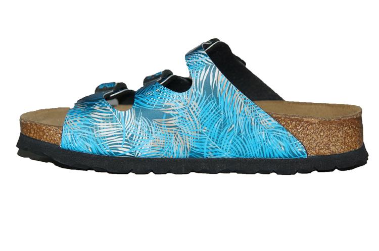 Birkenstock Florida PAP tropical leaf blue
