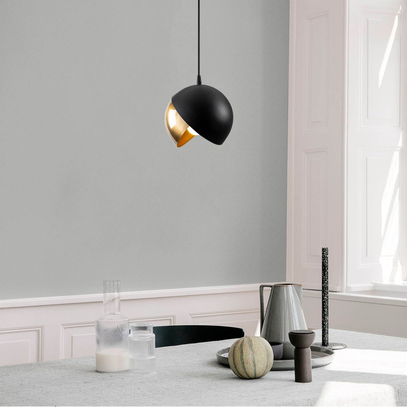 Opviq Suspension Berceste noir/doré - 20x114 cm