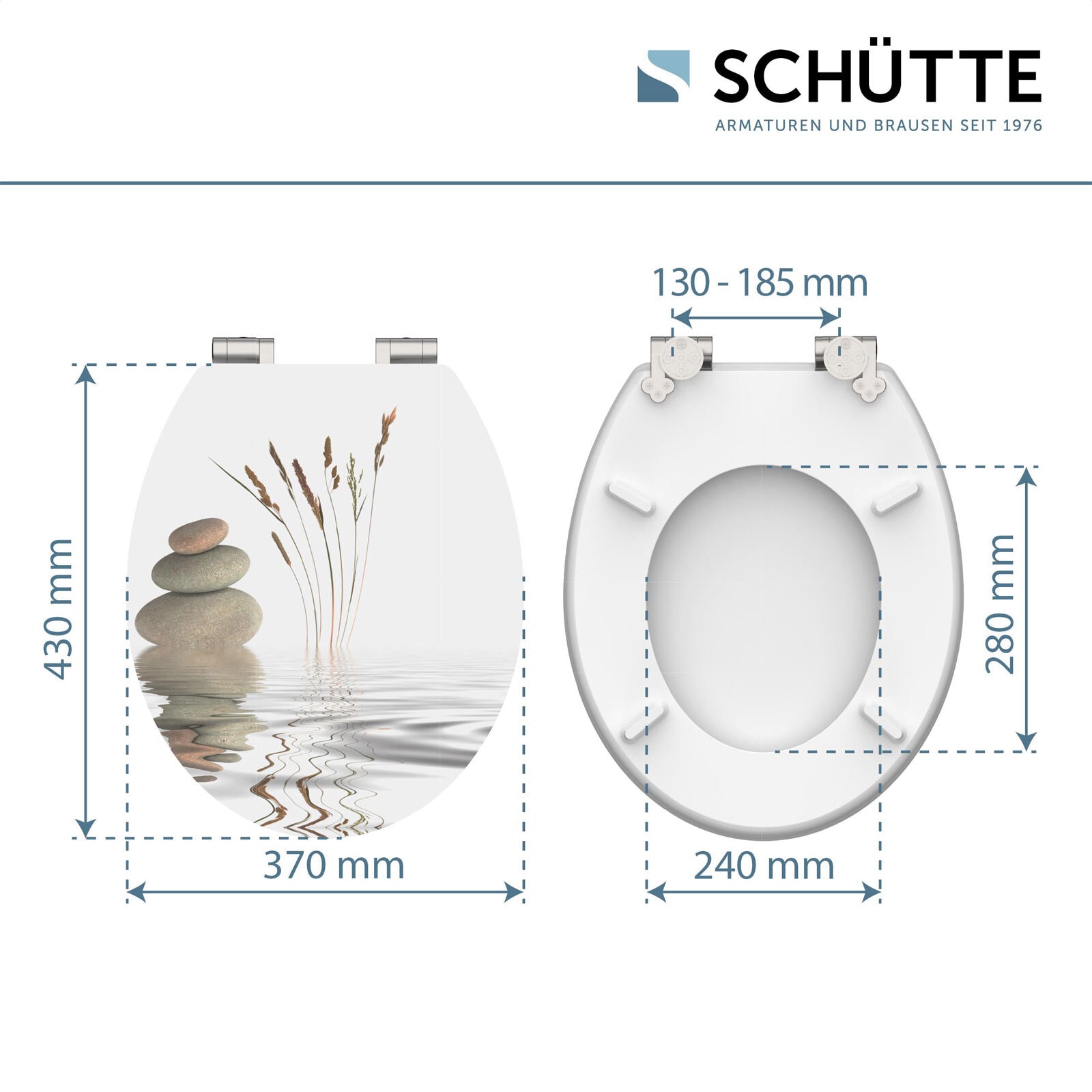 SCHÜTTE WC-Sitz High Gloss MDF Weiß ca. 37,5 x 3 x 44,5 cm