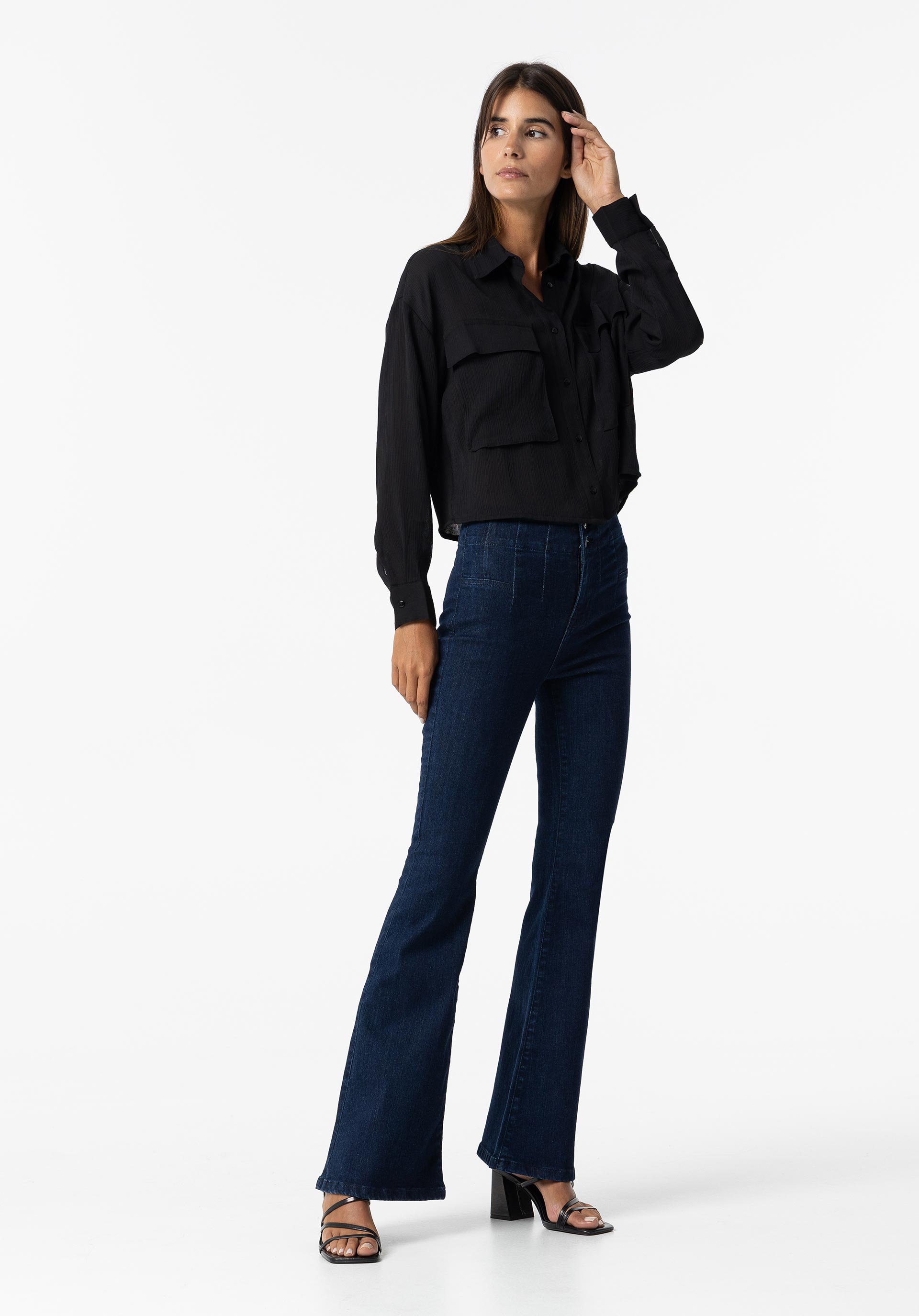 Jeans Flare de Cintura Alta