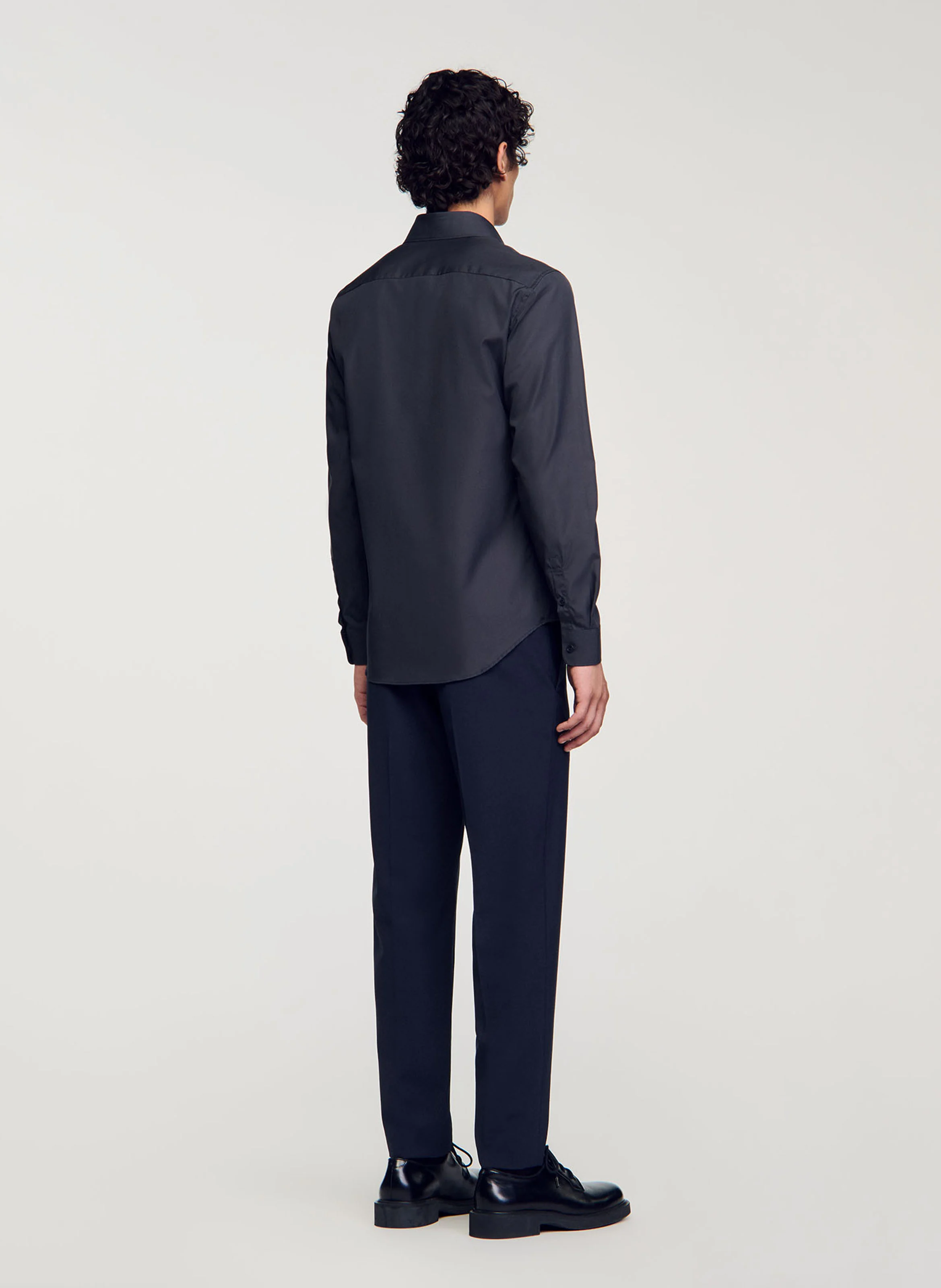Chemise à manches longues en coton| Gris