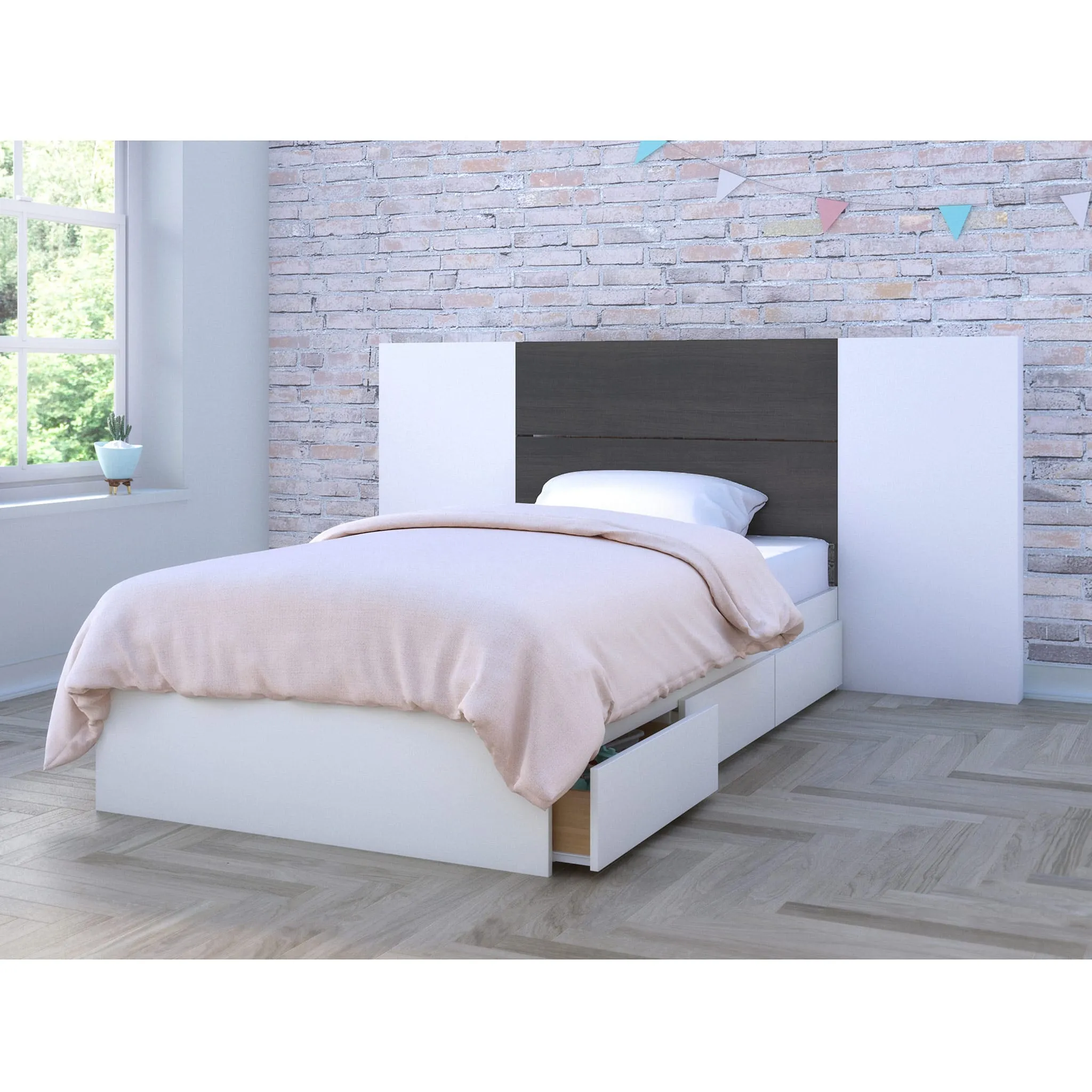 Nexera Extensions de Tête de Lit Alaska Paquet de 2 - Blanc