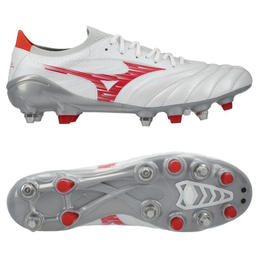 Mizuno Morelia Neo IV Beta Elite SG Charge - Blanc/Radiant Red
