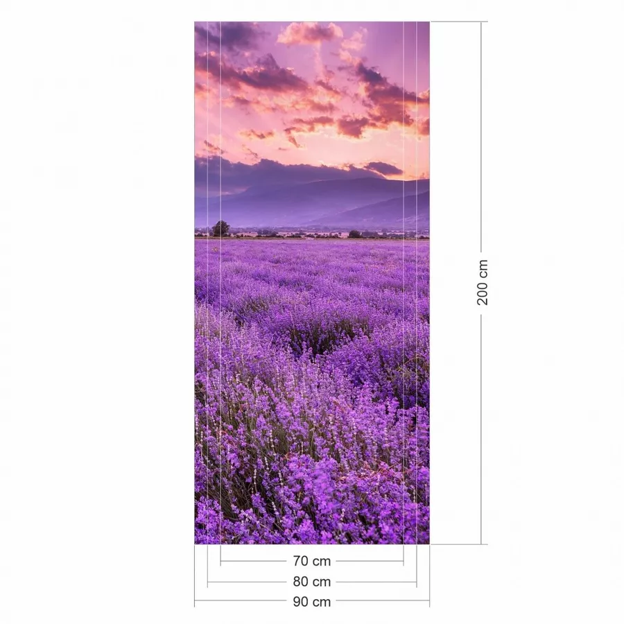 Nikima Türbild TB-03 selbstklebendes Türbild – Lavendel  Klebefolie bunt