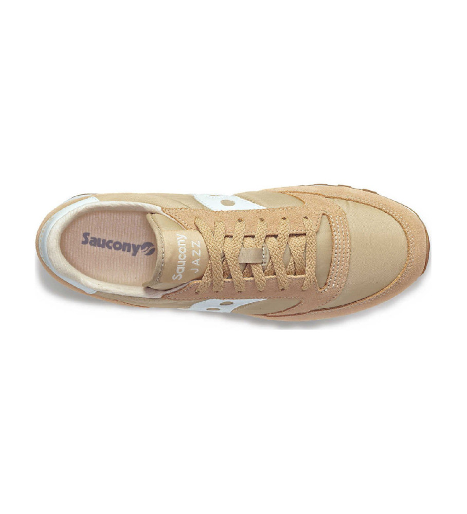Tênis Saucony Jazz Original em couro bege