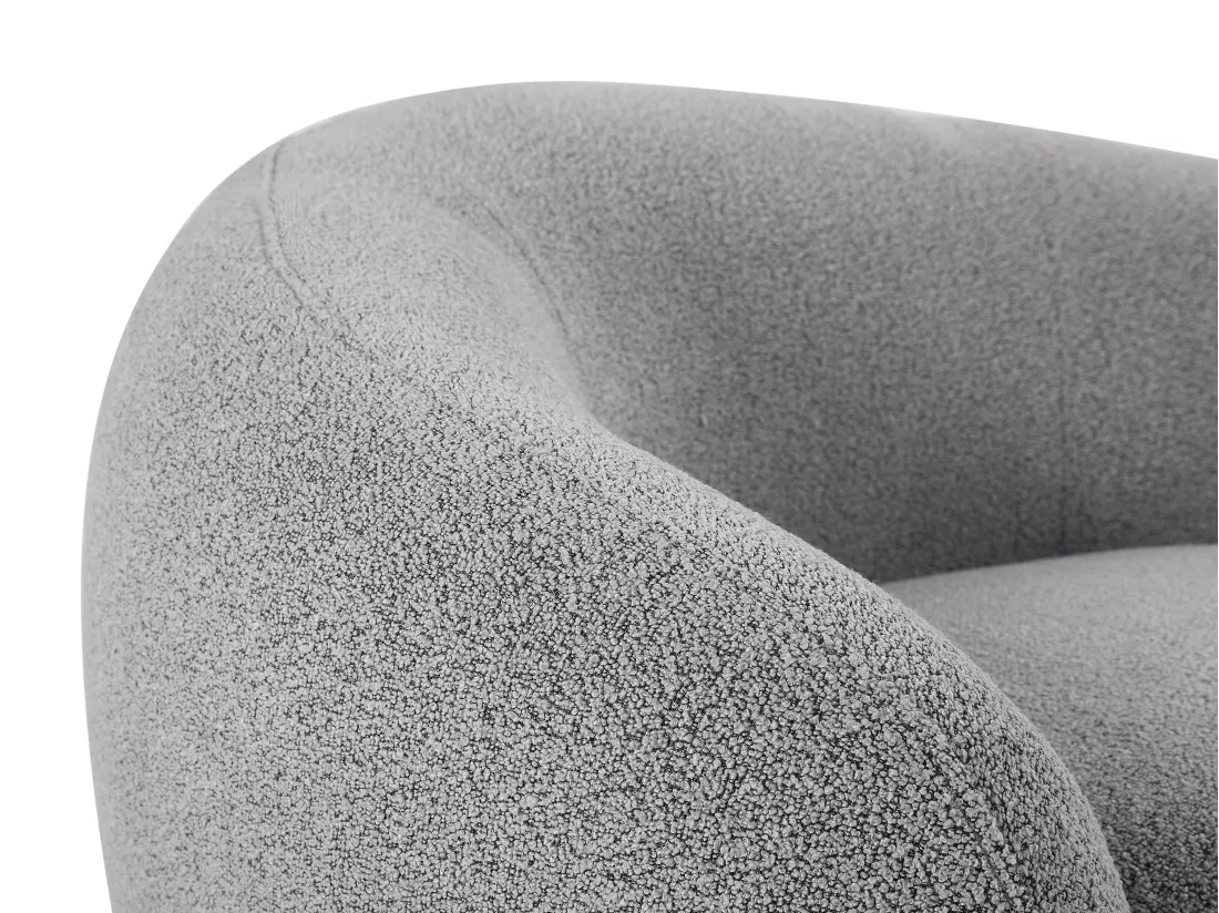 Fauteuil en tissu bouclette gris BOVANA de Pascal Morabito