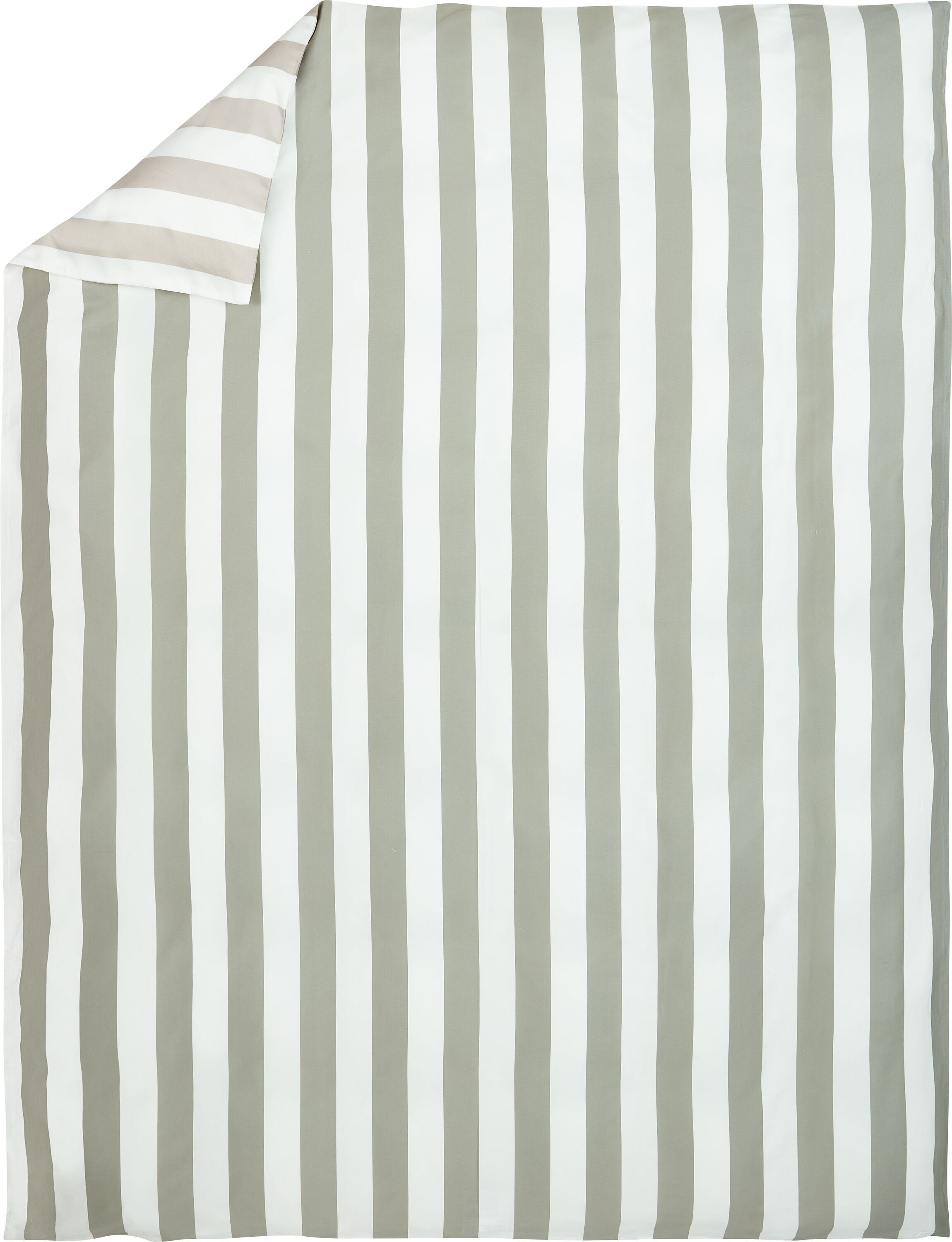 RIGATO Satin-Kissenbezug - Grün / Duvetbezug - 200 x 210 cm