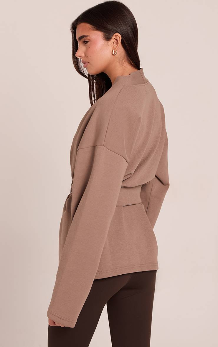 Veste De Yoga En Interlock Avec Lien À Nouer À La Taille