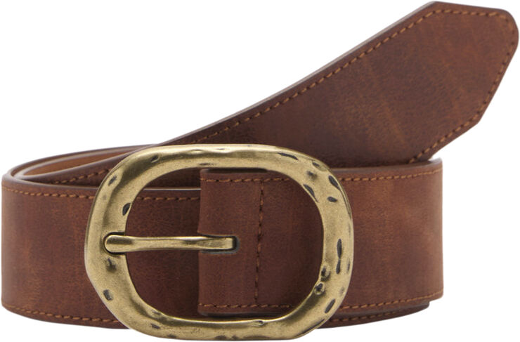 MANGO Textured belt with buckle Brown