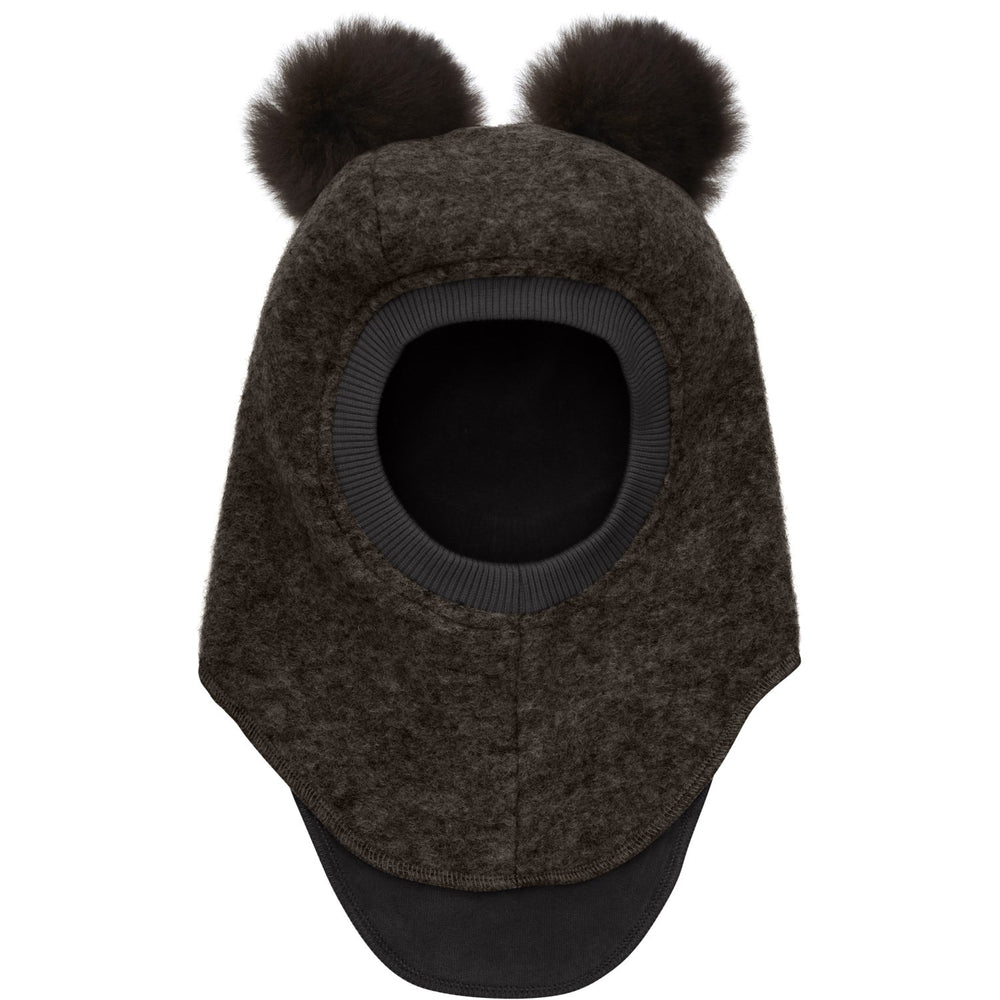 Køb Huttelihut Dark Brown Melange Elefanthue Uld Alpaca Pompoms
