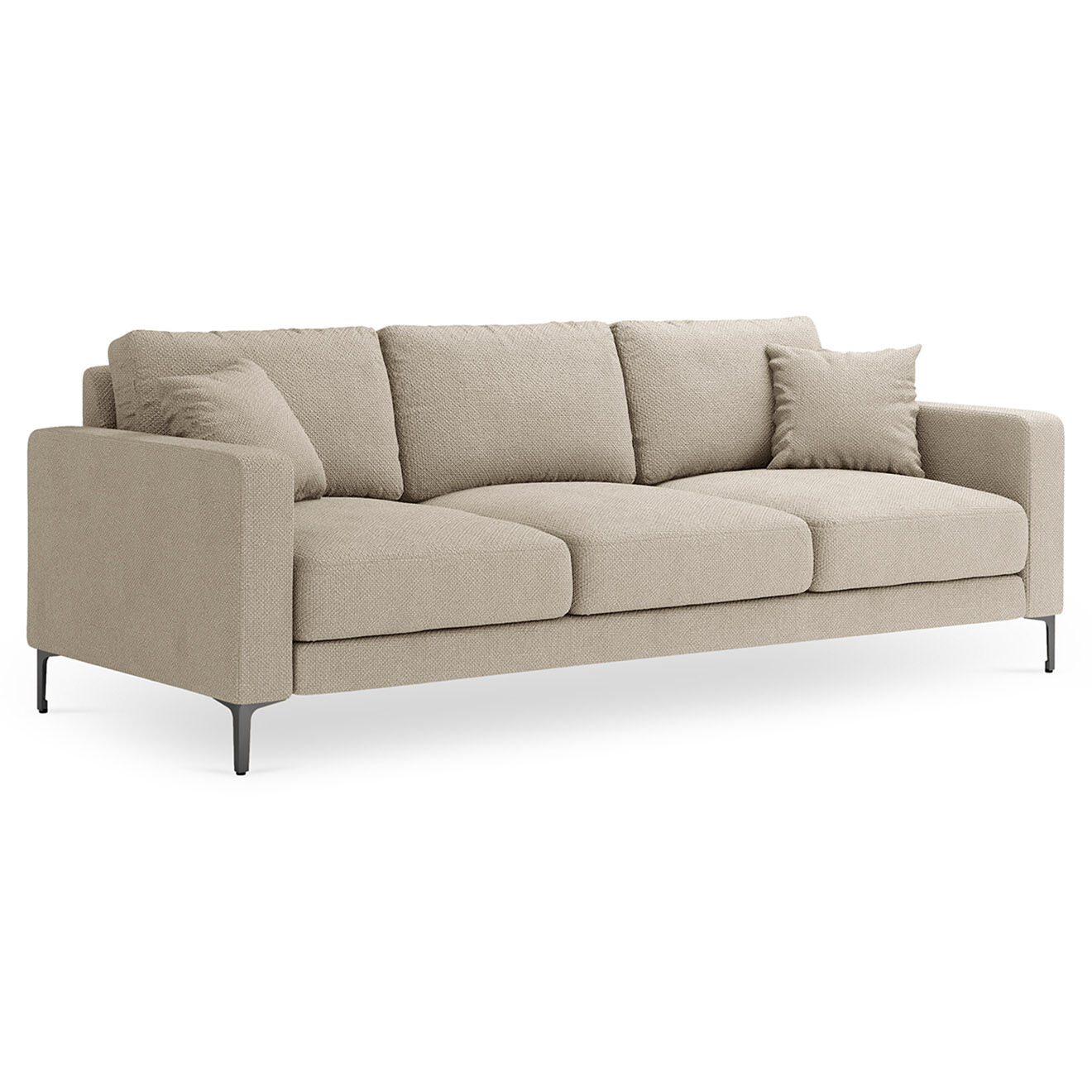 Mazzini Sofas Canapé Venus 3 Places beige - 220x92x90 cm