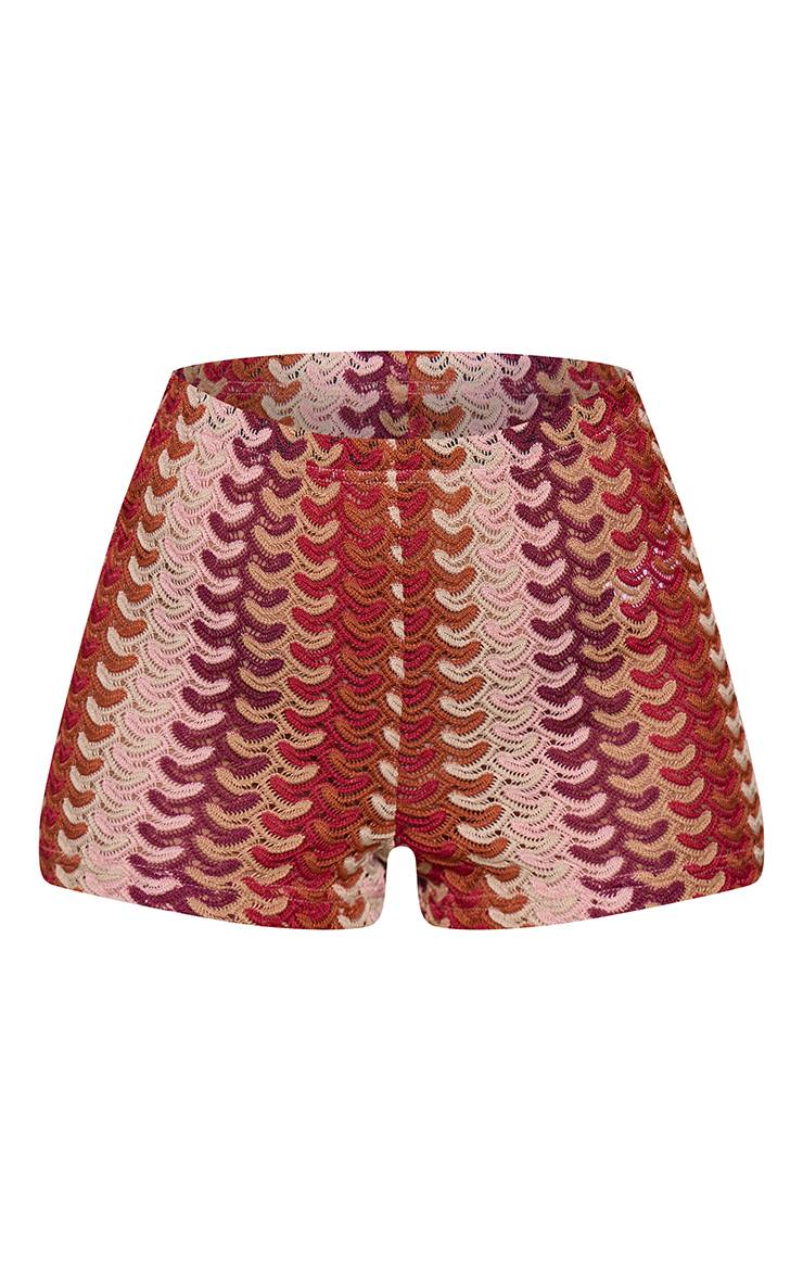 Multicolore Short Rayé Texturé