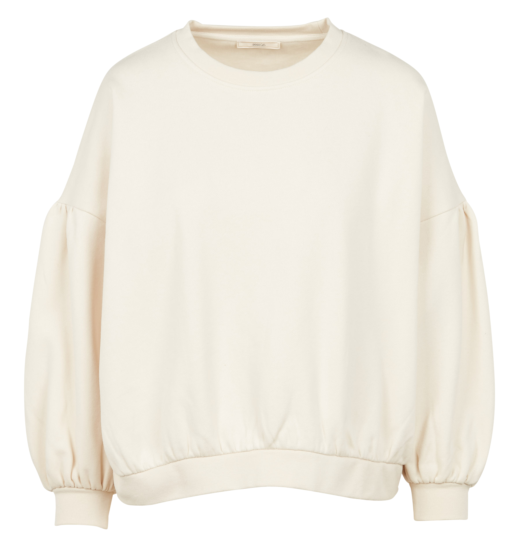 YUNO - Sweat col rond en coton | Beige