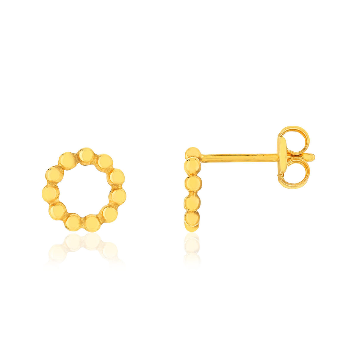 Boucles d'oreilles or 375 jaune, motif boules