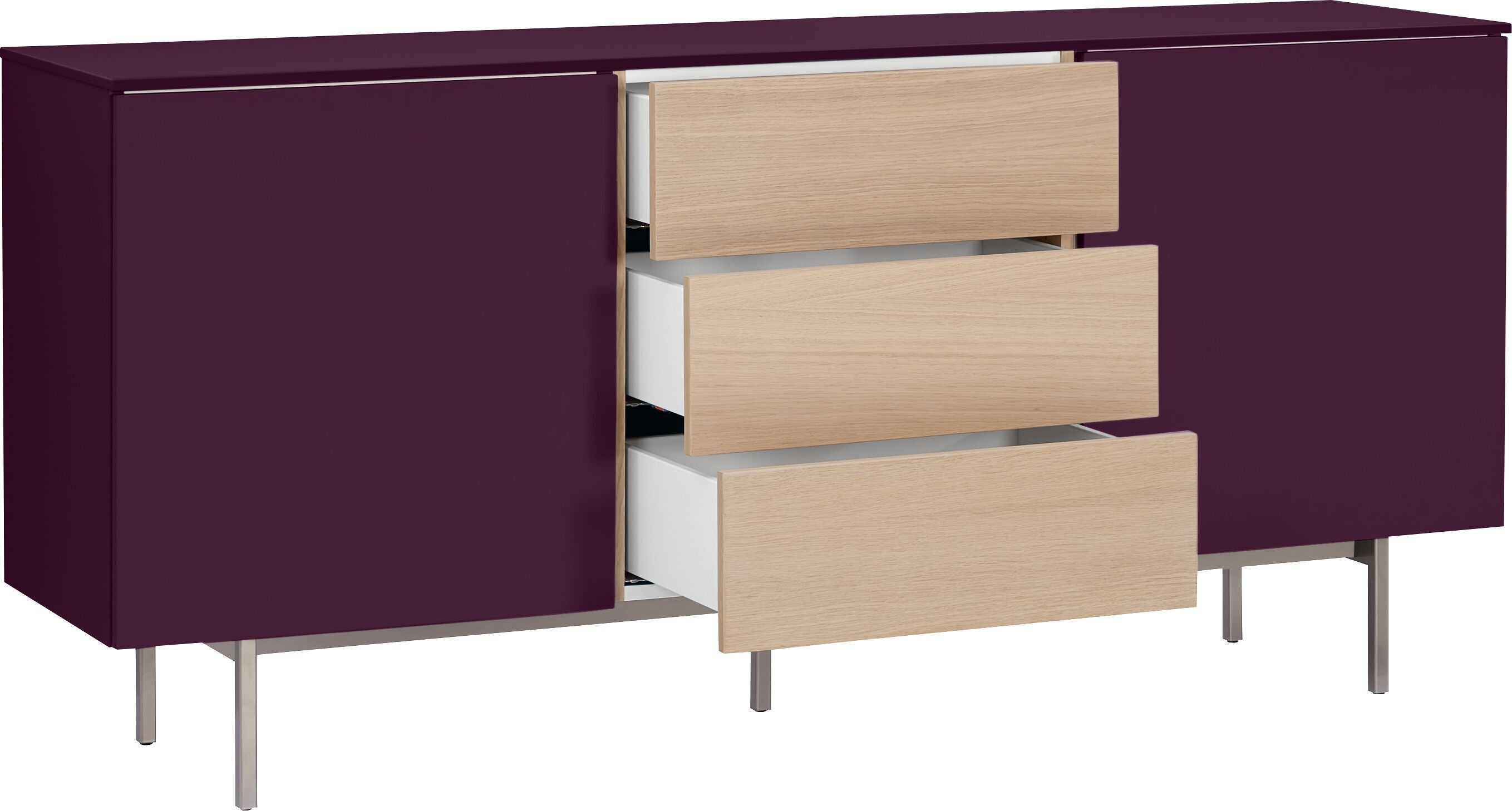 TILL Sideboard - Aubergine / B: 168.0 cm x T: 41.0 cm x H: 77.0 cm