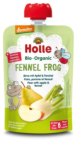 Holle BIO Fennel Frog - Pouchy Birne, Apfel, Fenchel