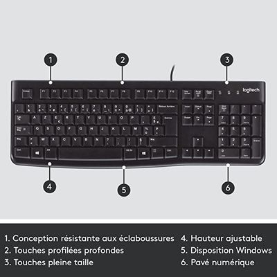 Logitech K120 - clavier filaire Azerty