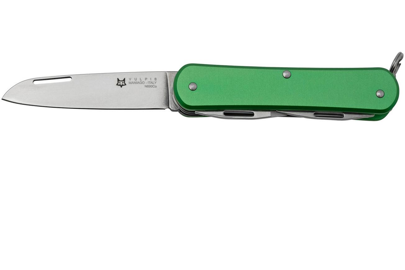 FOX Vulpis 4-Tools FX-VP130-S4OD, N690Co, Aluminium OD Green, Zwitsers zakmes