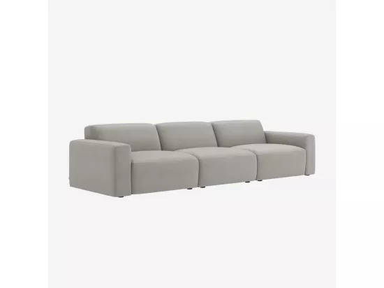 HABITAT - Canapé 4 places modulable en tissu - Gris perle - Cremi