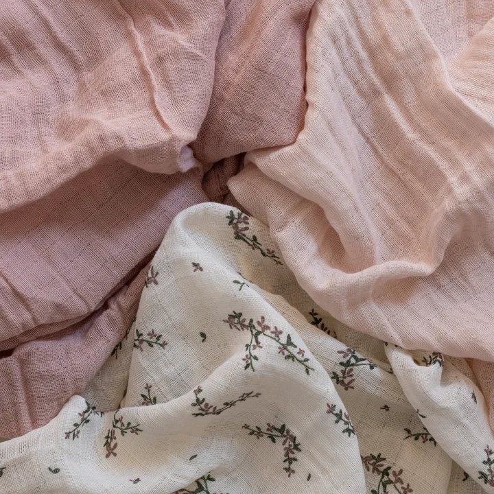Sebra - Spucktücher, powder blossom / rose (3er-Set)