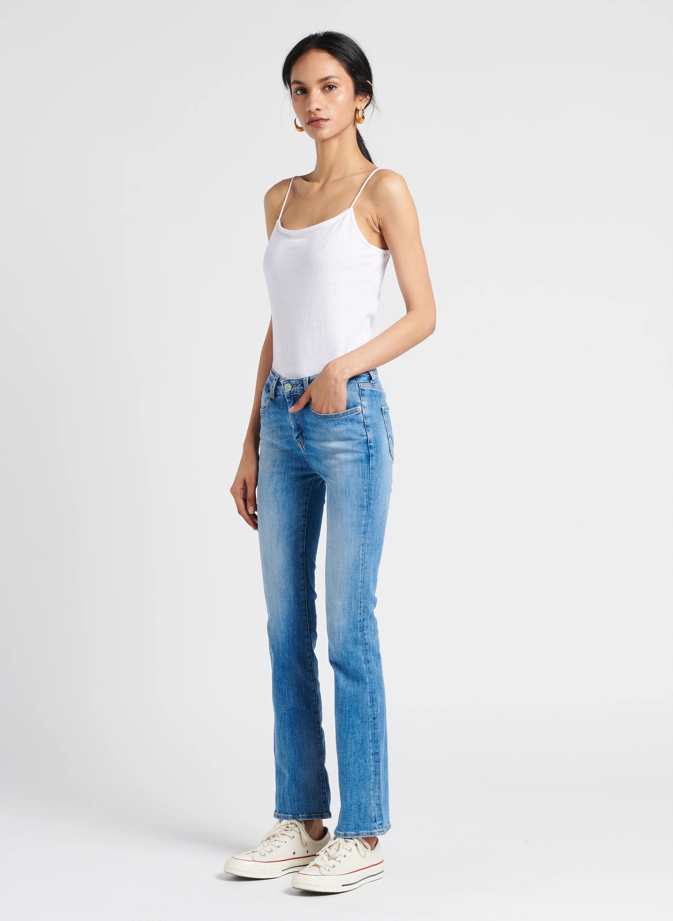 POWERB - Jean bootcut en coton stretch | Bleu