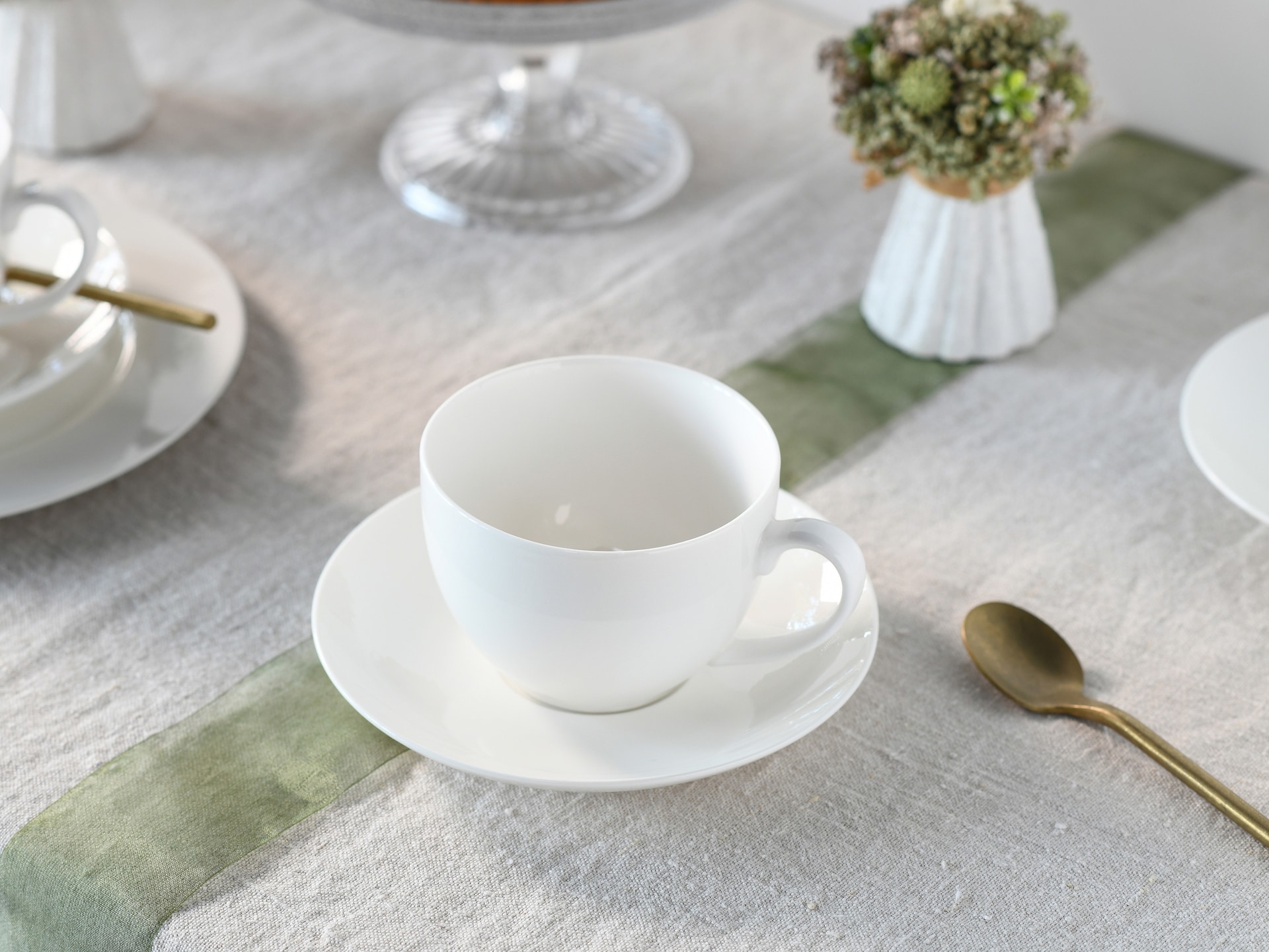 CreaTable Untertasse FLEUR ROYAL 6er Set creme weiß