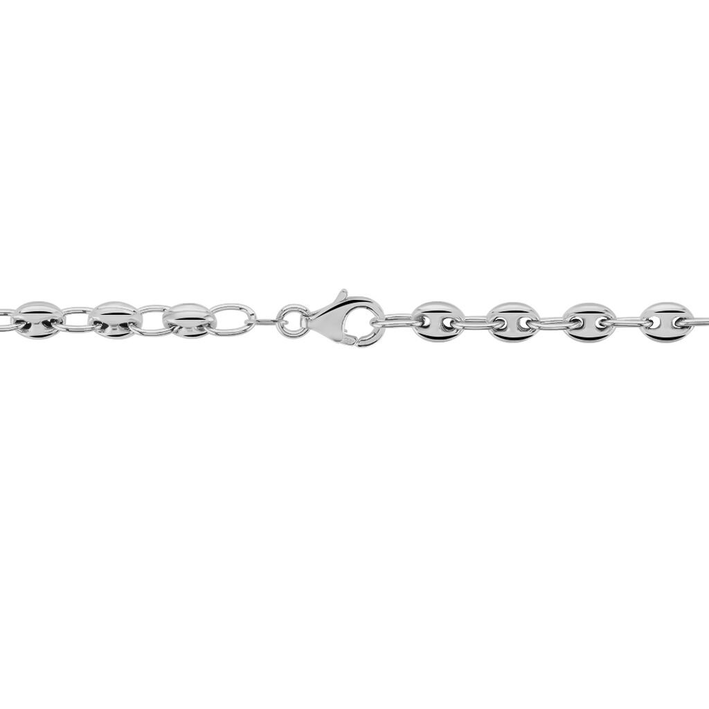 Collier Caroline Maille Grain De Cafe Argent Blanc