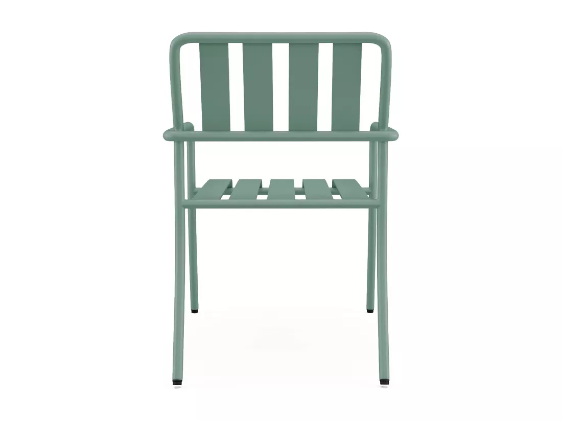 Lot de 2 fauteuils de jardin empilables en métal - Vert amande - BIRMOS de MYLIA