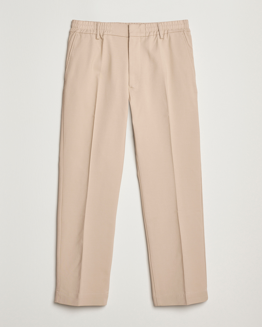 NN07 Billie Cotton Drawstring Trousers White Pepper