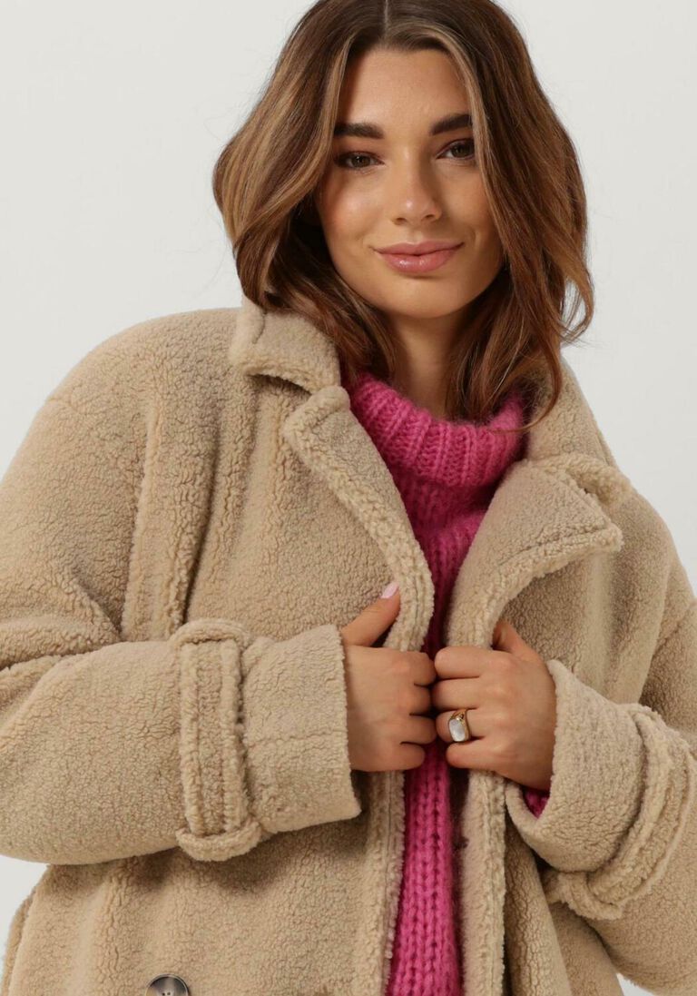 SELECTED FEMME zand selected femme mantel betty teddy coat
