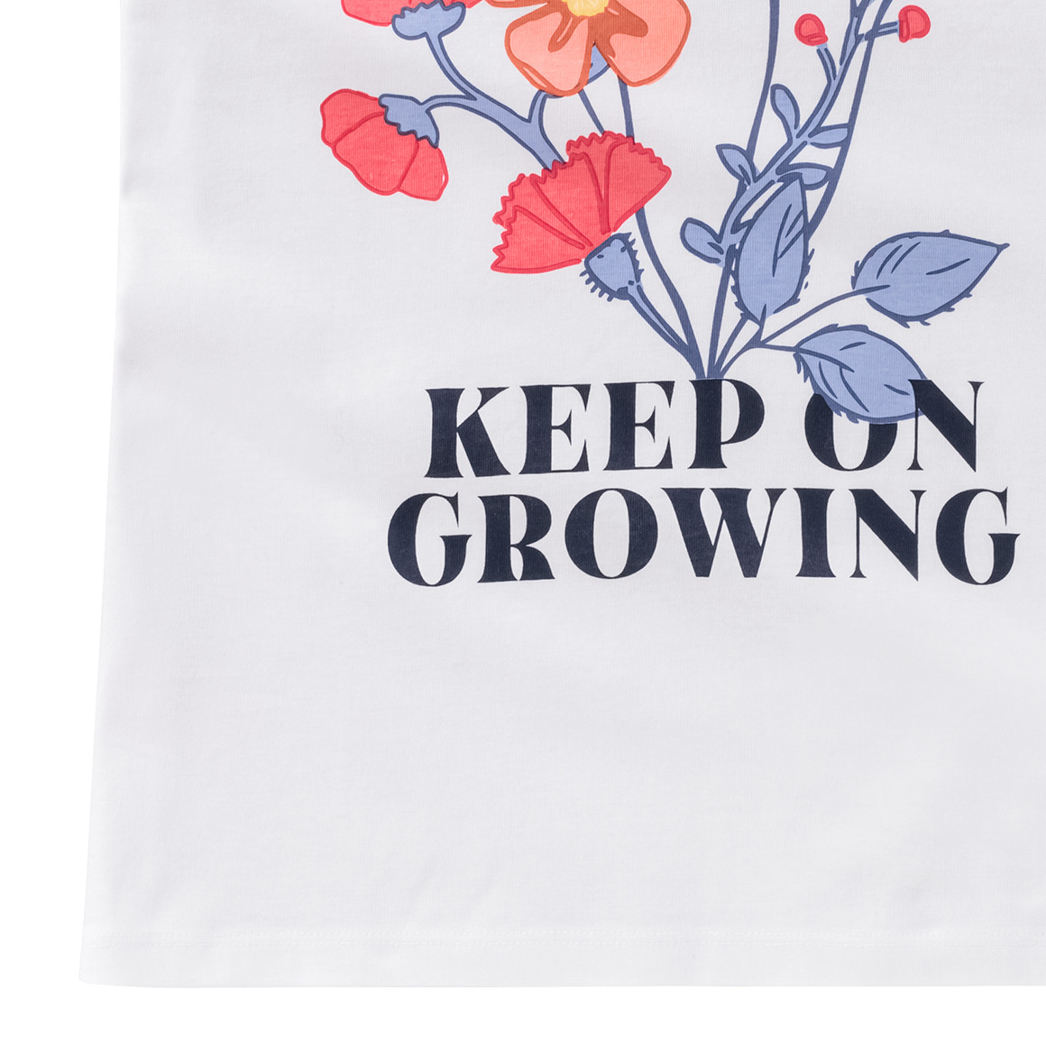 Yigga Mädchen T-Shirt mit Blumen-Print weiss