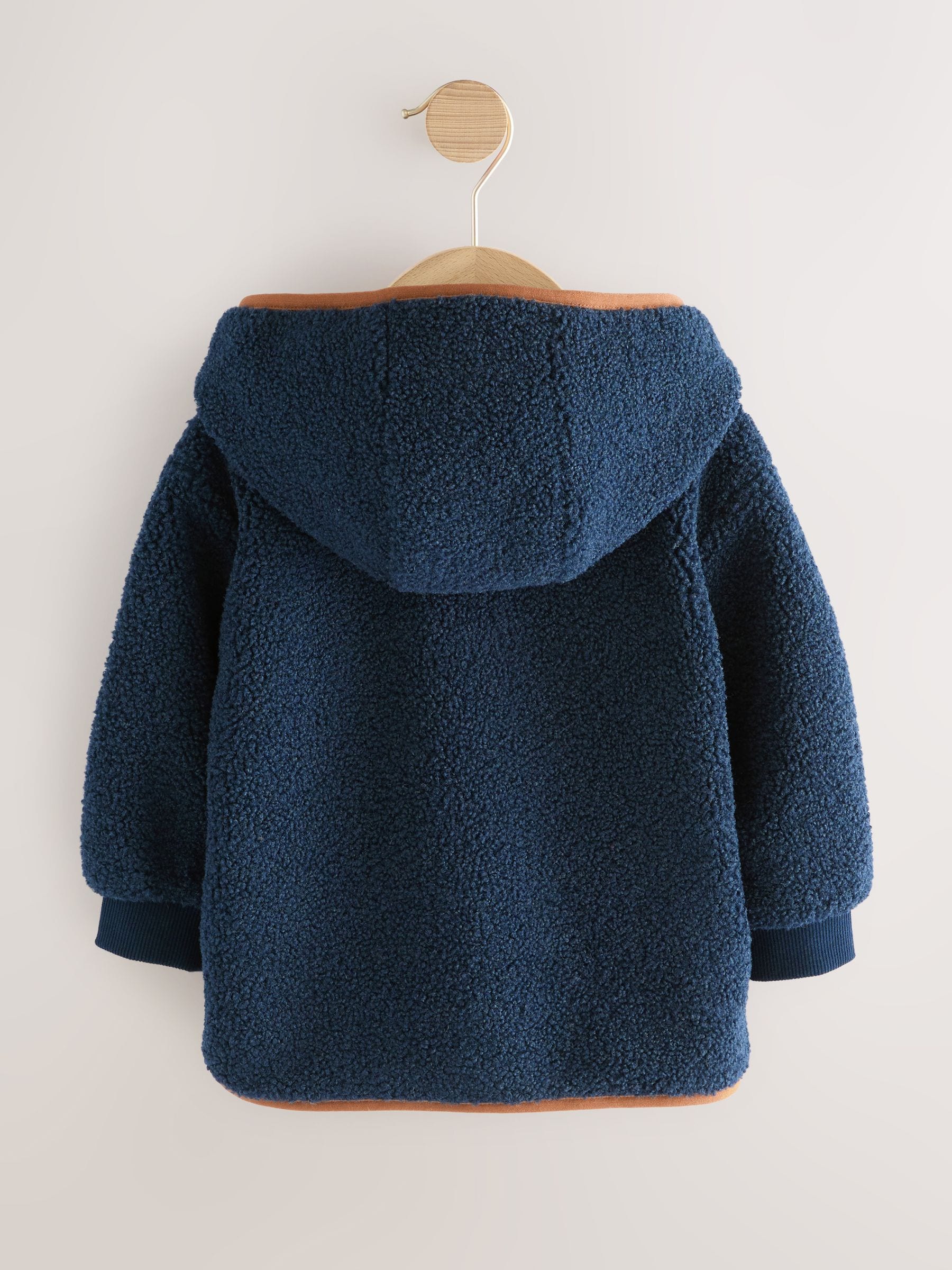 Donkerblauw - Fleecejack met capuchon en ritssluiting (3mnd-7jr)