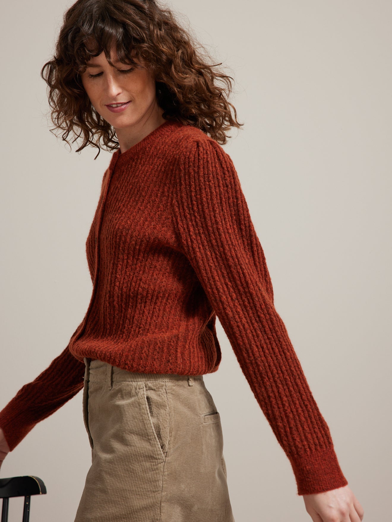 Gilet torsadé femme mélange mohair