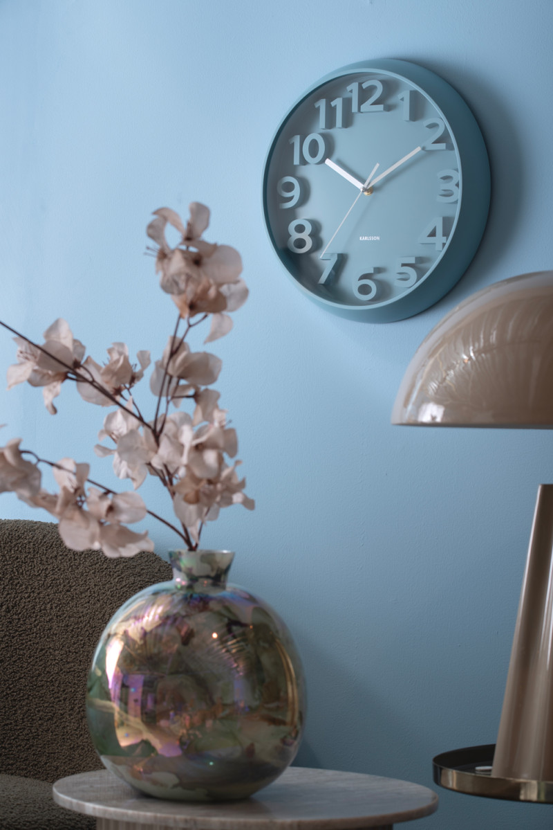 Wall Clock Elevated Classic Numbers KA6052BL Misty blue