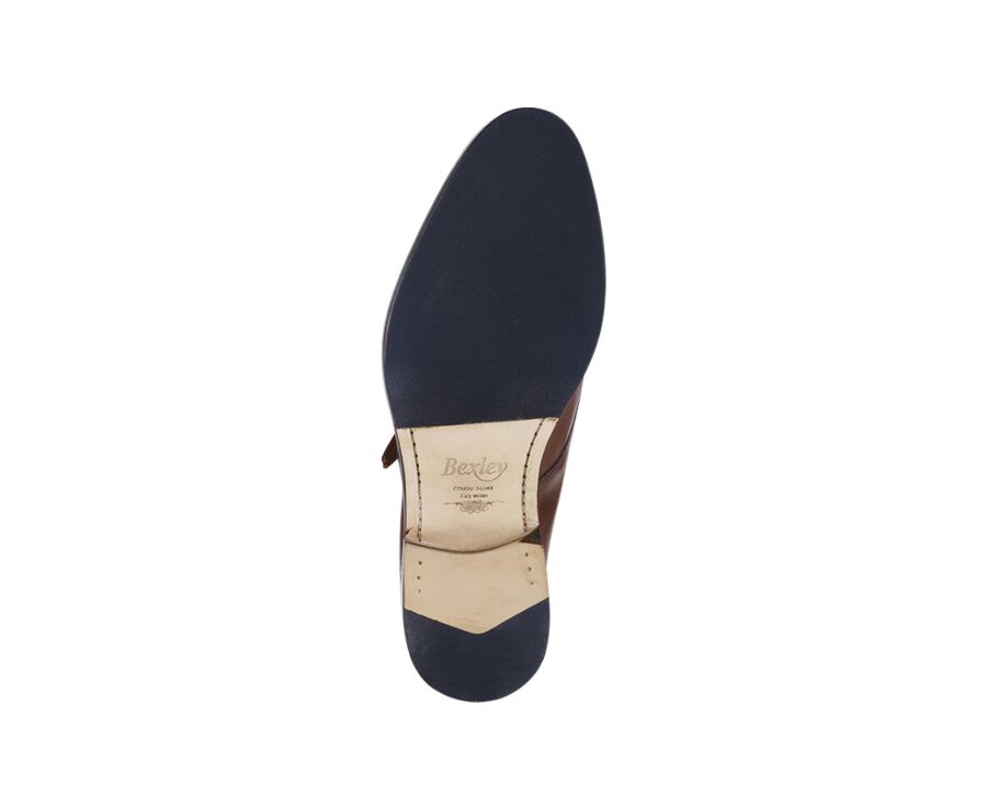 Chaussures cuir homme avec boucle Châtaigne Patiné - BLOOMINGDALE SILVER PATIN